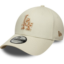 New Era Mens 9FORTY Animal Print LA Dodgers MLB Baseball Cap - Cream