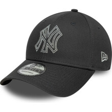 New Era Mens 9FORTY Metallic Outline NY Yankees MLB Baseball Cap - Charcoal