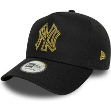 New Era Mens 9FORTY Metallic Outline NY Yankees MLB Baseball Cap - Black