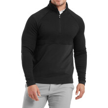 (XXL, Black) Footjoy Mens 2026 Jacquard Thermal Chill-Out Moisture Wicking Golf Sweater