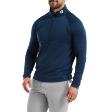 (XL, Navy) Footjoy Mens 2026 Jacquard Thermal Chill-Out Moisture Wicking Golf Sweater