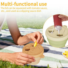 Snack Finger Container 2 in 1 Portable Snack Fruit Vegetable Container Cots Integrated Design for Travel Camping Home C