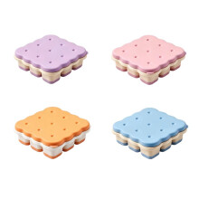 4Pcs 9-Grid Cookie Shape Plastic Mold with Lid Reusable PP Maker Tray for Cold Drinks Whisky Bar Kitchen Accessories