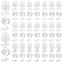 100 Pièces Caps de Boulons de Toilette Universels en Plastique à Enclencher avec des Rondelles Supplémentaires pour une Installation Facile