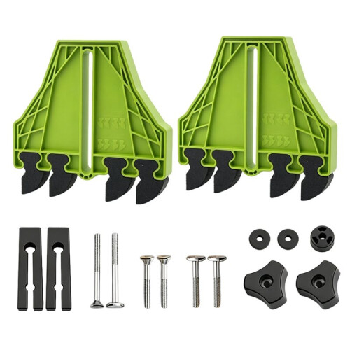 Conjunto de 2 Grampos de Segurança para Guia de Corte em Madeira, Compatíveis com Ranhuras em T de 3/8 e 3/4 Polegadas para Serras de Mesa, Tupias e