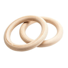 2Pcs Wooden Portable Gymnastics Rings Wood Gymnastics Rings for Home Gym Strength Training Body Pull Ups Exercise 32MM