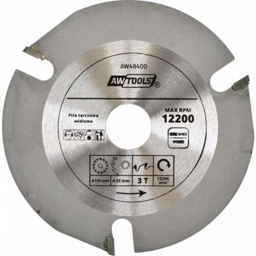 Bohrkrone - AWTOOLS - AW48400 - Durchmesser 125 mm - 20 Zähne - Farbe grau