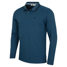 (XXXL, Dark Denim) Calvin Klein Mens Campus Long Sleeve Stretch Tipped Polo Shirt