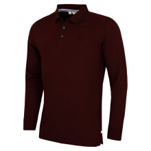 (S, Deep Burgundy) Calvin Klein Mens Campus Long Sleeve Stretch Tipped Polo Shirt