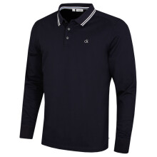 (XXXL, Navy) Calvin Klein Mens Campus Long Sleeve Stretch Tipped Polo Shirt