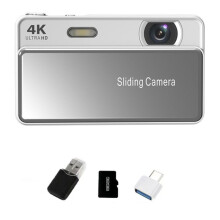 Glidande Digital Kamera CCD-Kit 4K HD Campuskamera för Foton och Inspelning med Integrerad Studentkortmaskin Vit