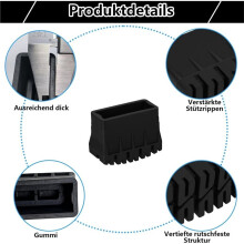 4pcs Rubber Feet for Ladders Feet Ladder Foot Cover Rubber Ladder Feet Foot Caps for Step Ladders 25x63mm