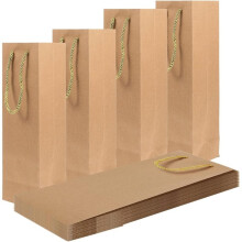 Weinbeutel, 12 Stück Wein-Geschenktüten, Flaschengeschenktüte mit Starken Seilgriffen, für Hochzeiten, Geburtstage, Weihnachten, Partys