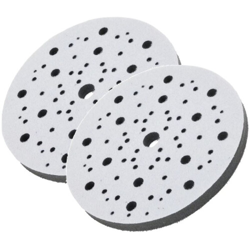 Pacote com 2 Discos de Interface 150mm 6 Polegadas 70 Furos Disco de Esponja Macia para Acessórios de Ferramenta de Polimento de Lixadeira Orbital