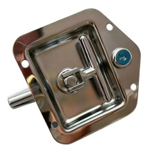 Stainless Steel Recessed Paddle Handle Lock with T-Folding Panel Lock 1Pcs