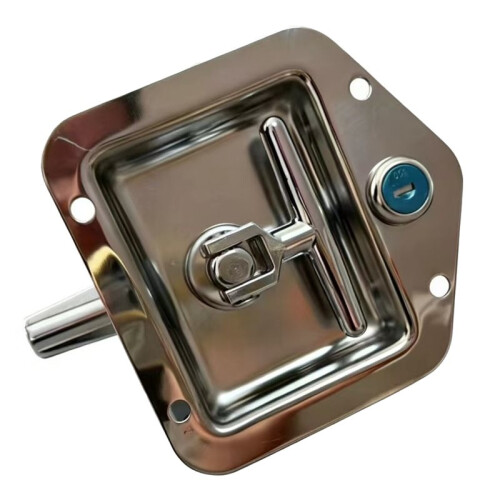 Stainless Steel Recessed Paddle Handle Lock with T-Folding Panel Lock 1Pcs
