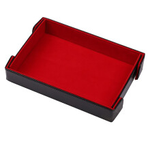 Magnetic Leather Storage Tray for Dice, Cutlery & Board Game - Foldable & Eco-Friendly Red