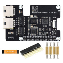 Para Raspberry Pi 5 Adaptador de PCIe A Doble para Ethernet de 2.5G Placa RTL8125 Sin Controlador