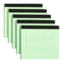 5 Pack Brede Juridische Notitieblokken 11" X 9.5" Juridische Notitieblokken Gekleurde Brede Regel Notitieboek Perforated Schrijfpapier Groen