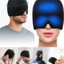 Summer'S Cooling and Analgesia Cold Hot Compress Cap Forehead and Eye Protection Ice  Cover for Facial Pain Black