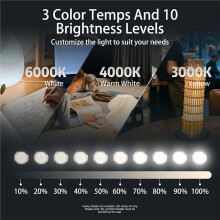 5PCS LED-Lampkit 001 för A1 /A1/X2D/P2S MH001, 3 Färgtemperaturer, 5V USB Rund DIY Hårdvarudelar