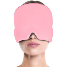 Sommer-Kühlung und Analgesie Kalt-Warm-Kompressen-Kappe für Stirn- und Augenschutz Eis-Kopfbedeckung bei Gesichtsschmerzen Rosa