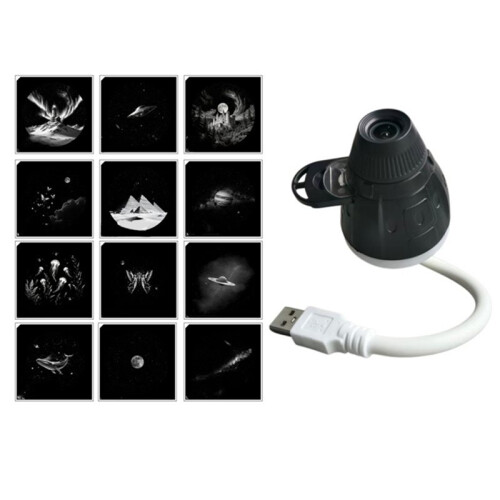 2-in-1 Starrys Projector Night Light 360 Adjustable Plug &  Star Projector for Bedroom Car A