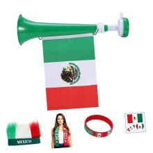 Watch Party Fan Costume Kit with Horn Flag Wig Scarf-Sty1e 2