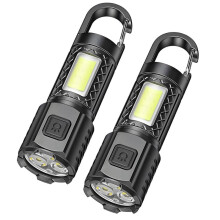 2er-Pack Kleine Taschenlampen, Wiederaufladbare LED-Taschenlampen für Notfälle und Camping