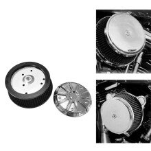 Motorcycle Air Filter Cover Chrome & Black Element for Touring 1999-16 Dyna 99-17 Softail 00-17 Air Cleaner