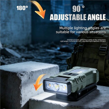Clip LED Flashlight Portable Work Light USB-C Rechargeable Bright Headlamp for Camping Hiking Night Fishing Repairing