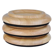 Grand Piano Leg Wheel Cups Set of 3, Wooden Recessed-Wood Color