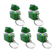 5 Pack Frog Croaking Fidget Toy Keychain, Rechargeable LED Keyboard Clicker, Portable Sensory Fidget Toy