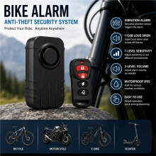 Wireless Bicycle Vibration Alarm Waterproof Motorcycle Electric Bike Alarm Remote Control Anti Lost Security Sensor