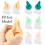 Silicone Elf Ear Prosthetic, Soft-Pink and white right ear 9