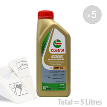 Castrol Edge Pro E 0W-30 JLR Car Engine Oil Service Kit 5 LITRES 5L