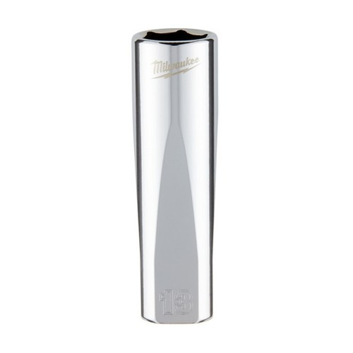 Milwaukee 13mm Deep Socket - Metric - 3/8 Inch Drive - Chrome Finish - MILWAUKEE