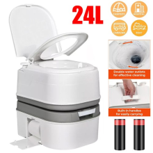 24L Portable Toilet Flushing Chemical Toilet Potty Camping Caravan Easy Clear