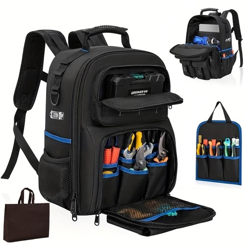 Heavy Duty Tool Backpack Professional Electrician Tool Bag with Organizer