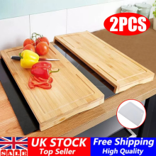 Set Of 2 Kitchen Wooden Cutting Chopping Board Oven Hob Covers Worktop Save