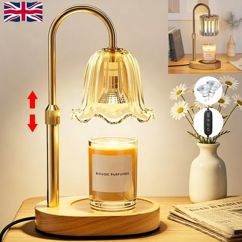 Candle Warmer Lamp with 2 Bulbs Timer and Dimmer Adjustable Height Decor Gi
