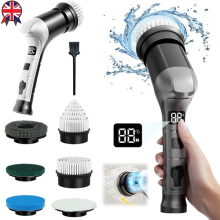 6in1 Electric Spin Scrubber Handheld Cleaning Brush Cordless Turbo Scrub To