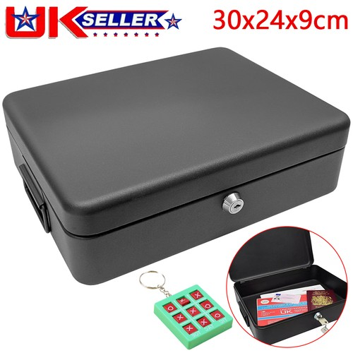 Security Lock Box Fireproof Large Chest Cash Safe Keys Document Home Office Box
