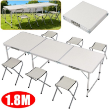 6FT FOLDING CAMPING TABLE ALUMINIUM PICNIC PORTABLE PARTY BBQ OUTDOOR 6 ST
