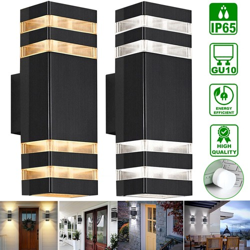 Modern Outdoor Wall Light Up Down IP65 Waterproof E27 LED Mains Powered