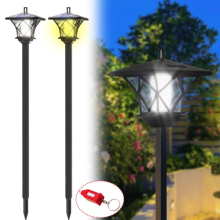Solar Lantern Lamp Post Light Outdoor Traditional Garden Patio Pathway Stak