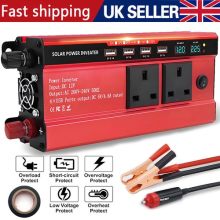 6000W Caravan Van Converter Power Inverter DC 12VTo AC 240V LCD UK Socket 4USB