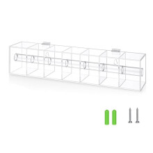 Day of the Week Sticker Dispenser 2.17" Square Acrylic Sticker Roll Holder Covered Label Dispenser Wall Mount 7 Slot