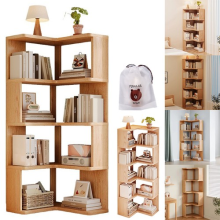 45 Tier Standing Book Shelves Corner Shelf Storage Wood Display Bookcase Un