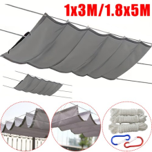 Retractable Awning, Adjustable Polyester Fabric with Grommets, Outdoor Shade